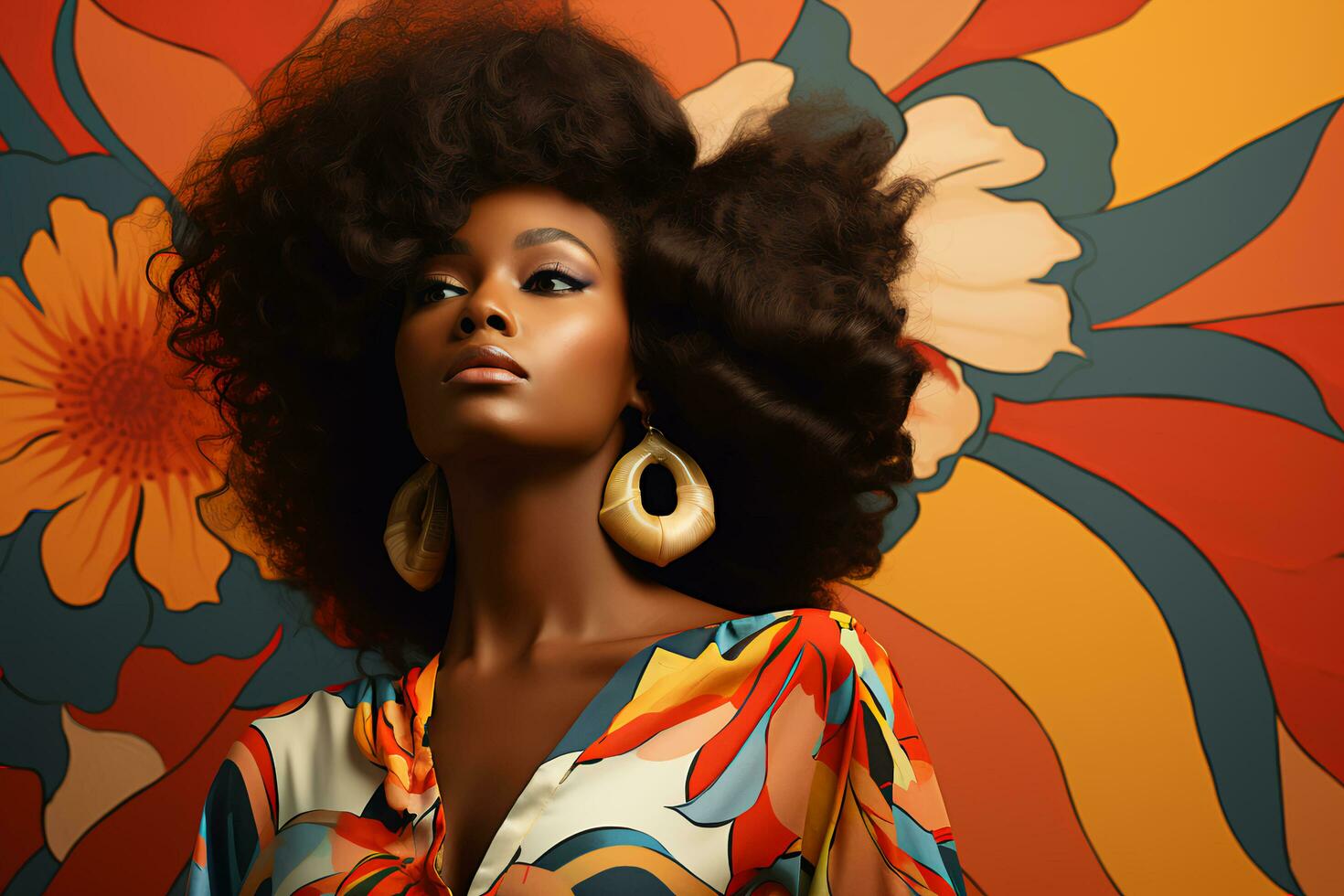 AI generated Bold and Beautiful Black Month Banner Showcasing Stylish Afrocentric Attire photo