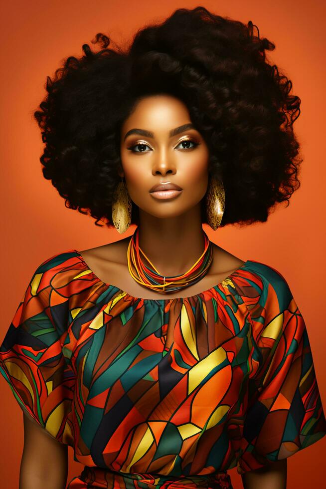 AI generated Bold and Beautiful Black Month Banner Showcasing Stylish Afrocentric Attire photo