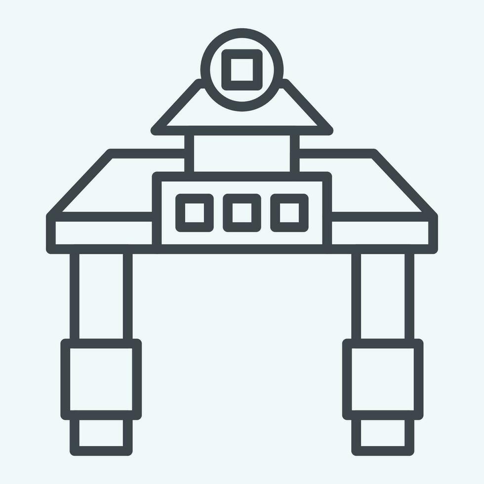 Icon Gate. related to Chinese New Year symbol. line style. simple design editable. simple illustration vector
