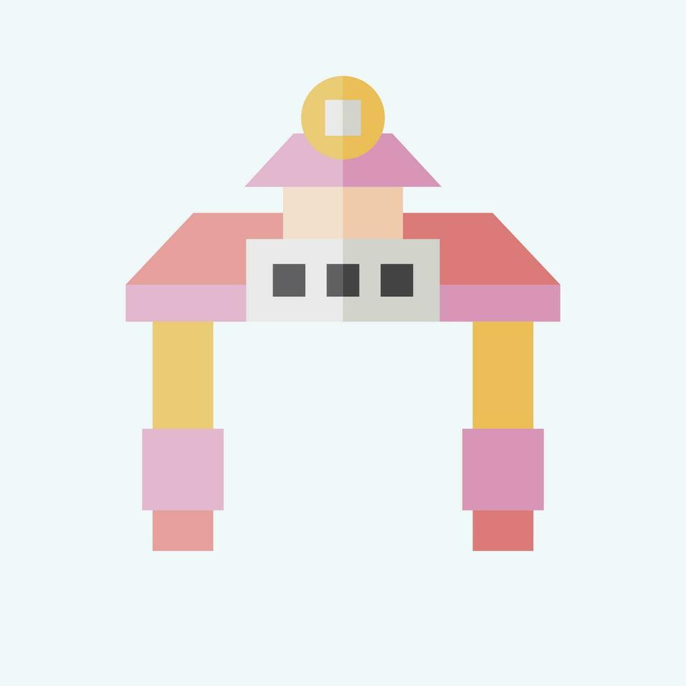 Icon Gate. related to Chinese New Year symbol. flat style. simple design editable. simple illustration vector