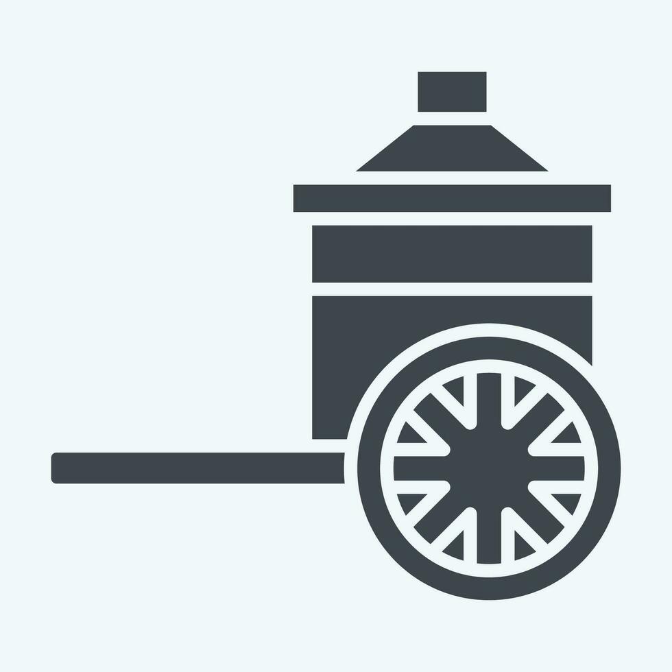 Icon Chinese Cart. related to Chinese New Year symbol. glyph style. simple design editable. simple illustration vector