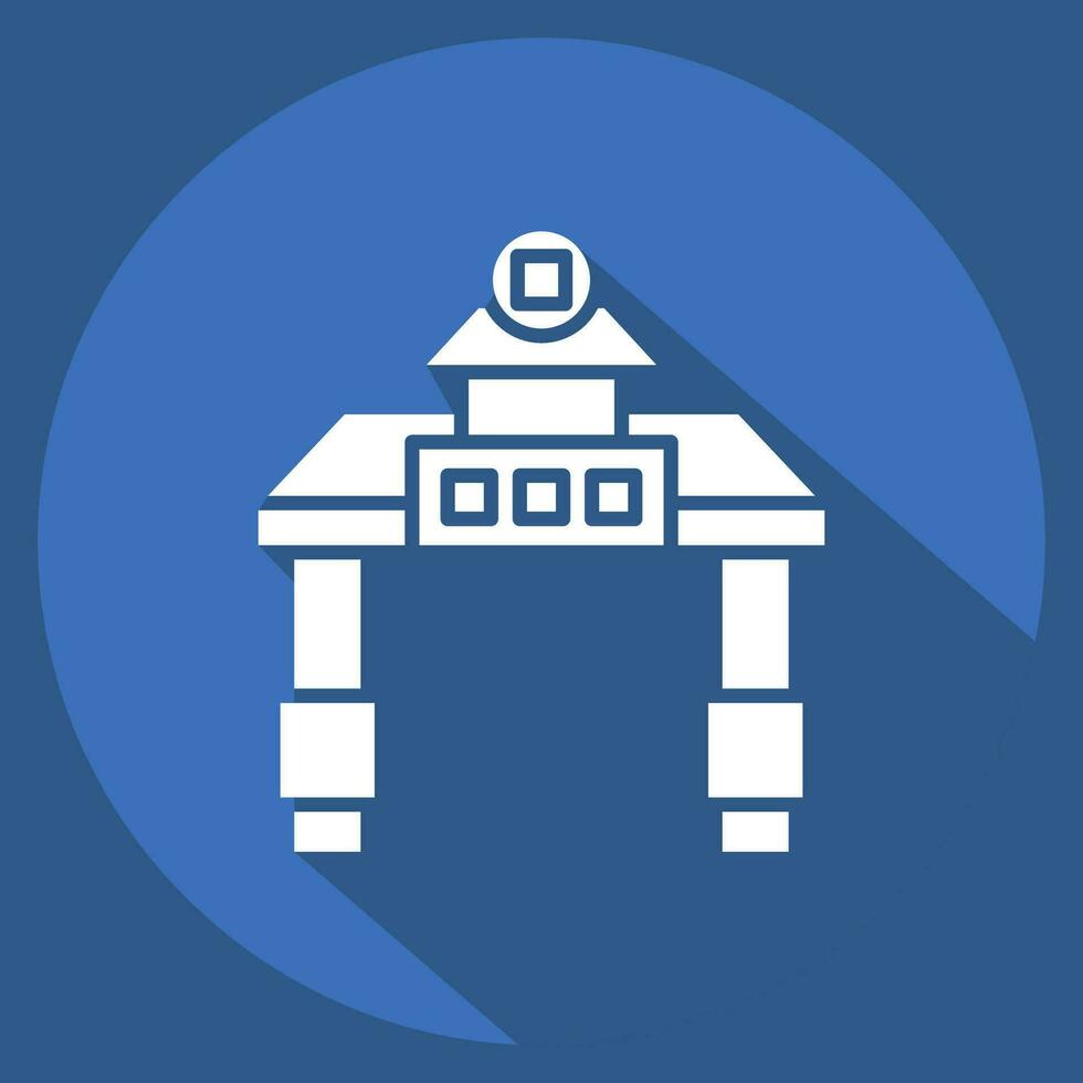 Icon Gate. related to Chinese New Year symbol. long shadow style. simple design editable. simple illustration vector