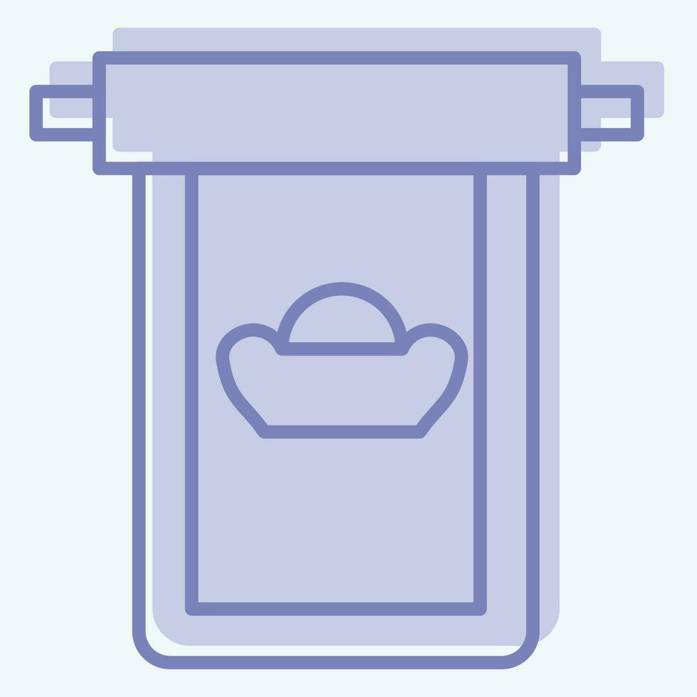 Icon Chinese paper Scroll. related to Chinese New Year symbol. two tone style. simple design editable. simple illustration vector