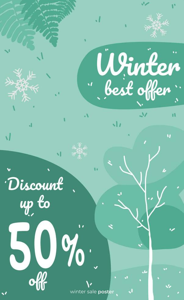 Winter sale background poster vector illustration