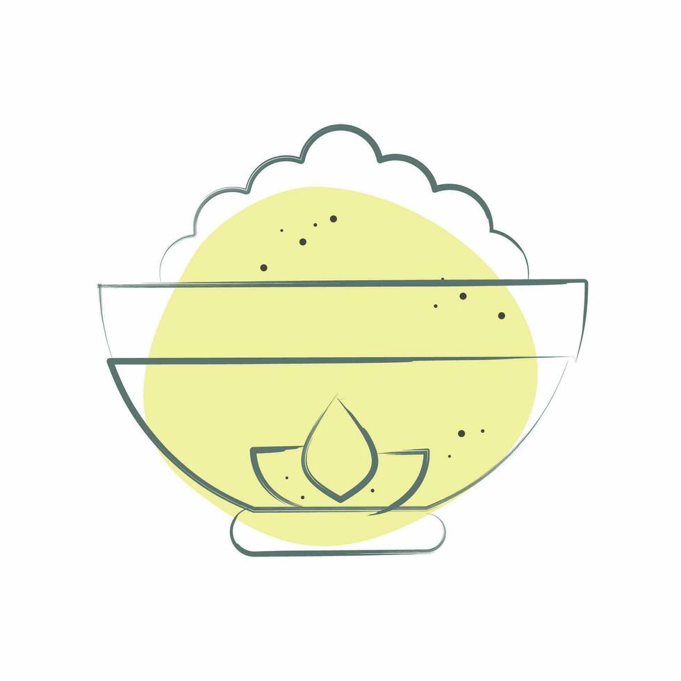 Icon Bowl. related to Chinese New Year symbol. Color Spot Style. simple design editable. simple illustration vector