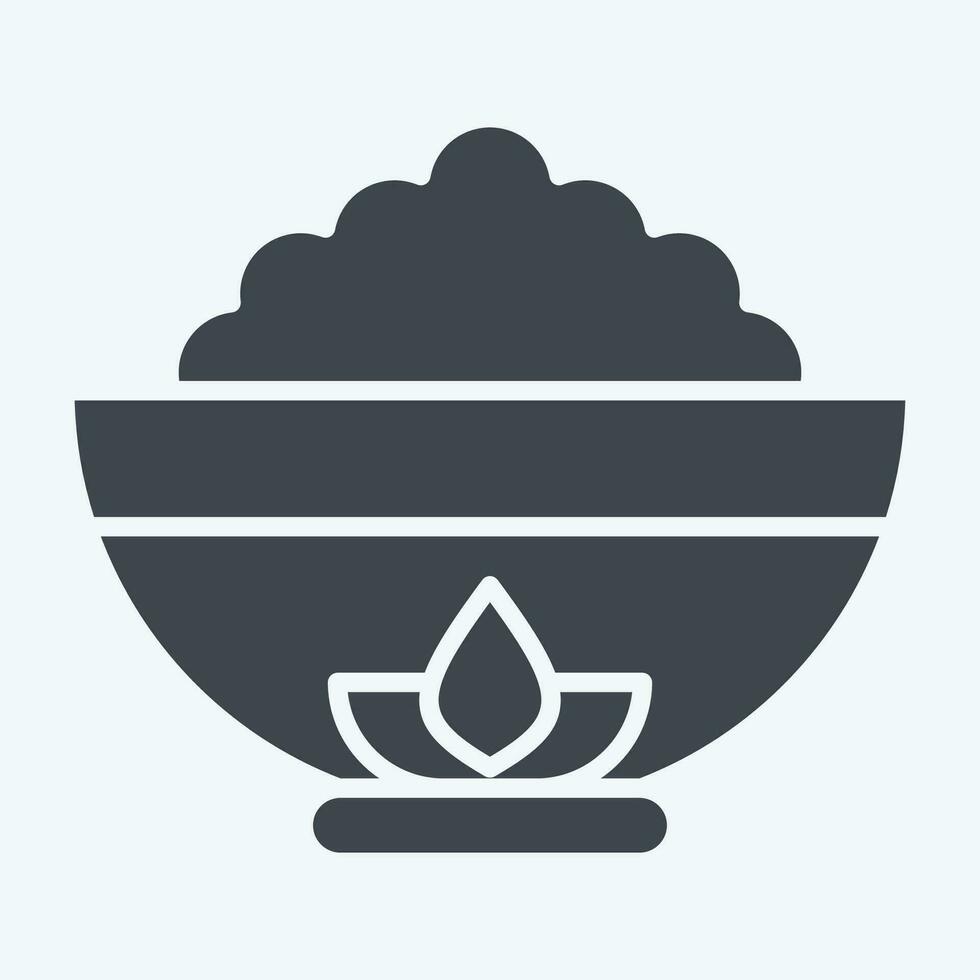 Icon Bowl. related to Chinese New Year symbol. glyph style. simple design editable. simple illustration vector