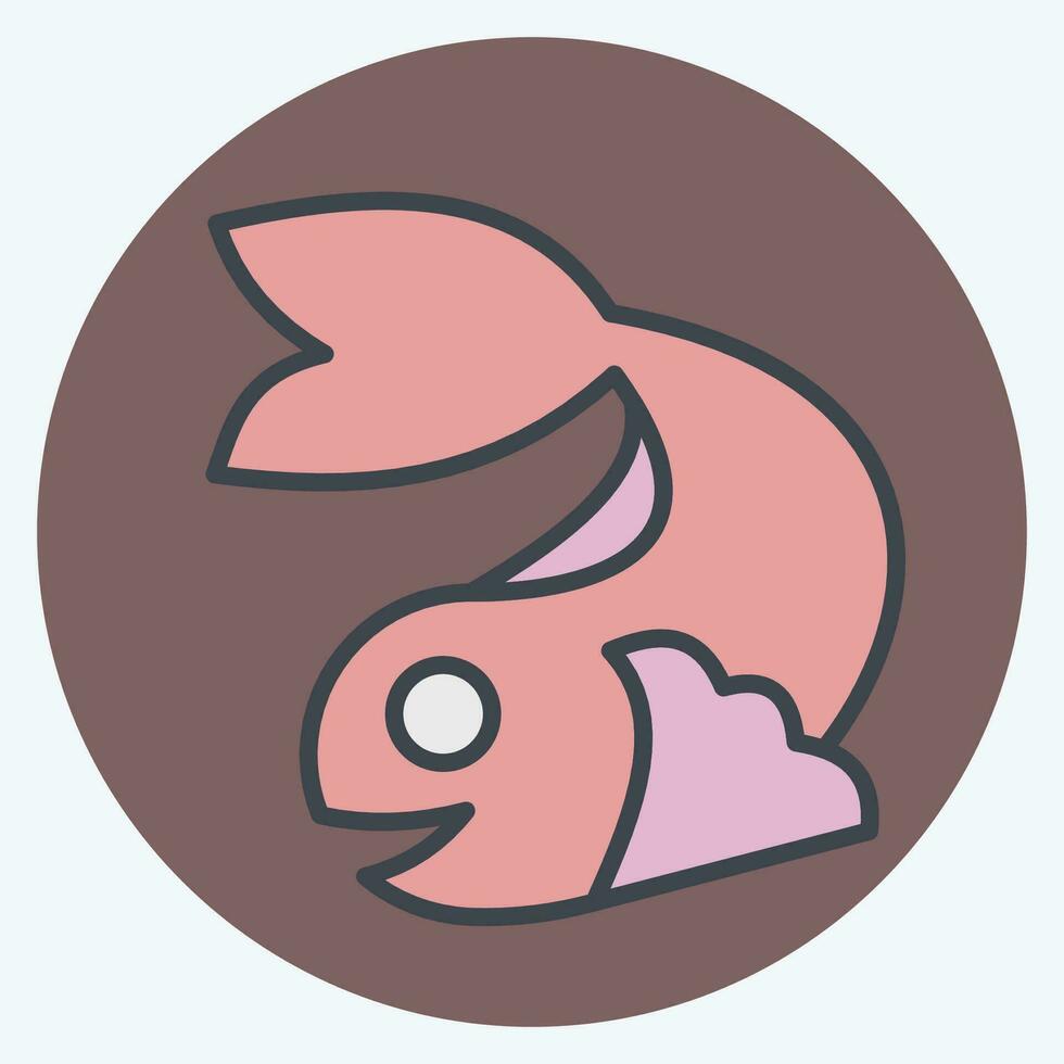 Icon Chinese Carps. related to Chinese New Year symbol. color mate style. simple design editable. simple illustration vector