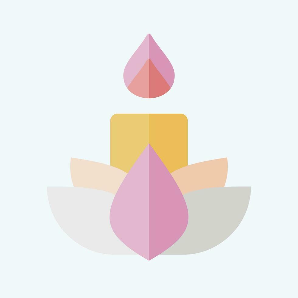 Icon Candle. related to Chinese New Year symbol. flat style. simple design editable. simple illustration vector
