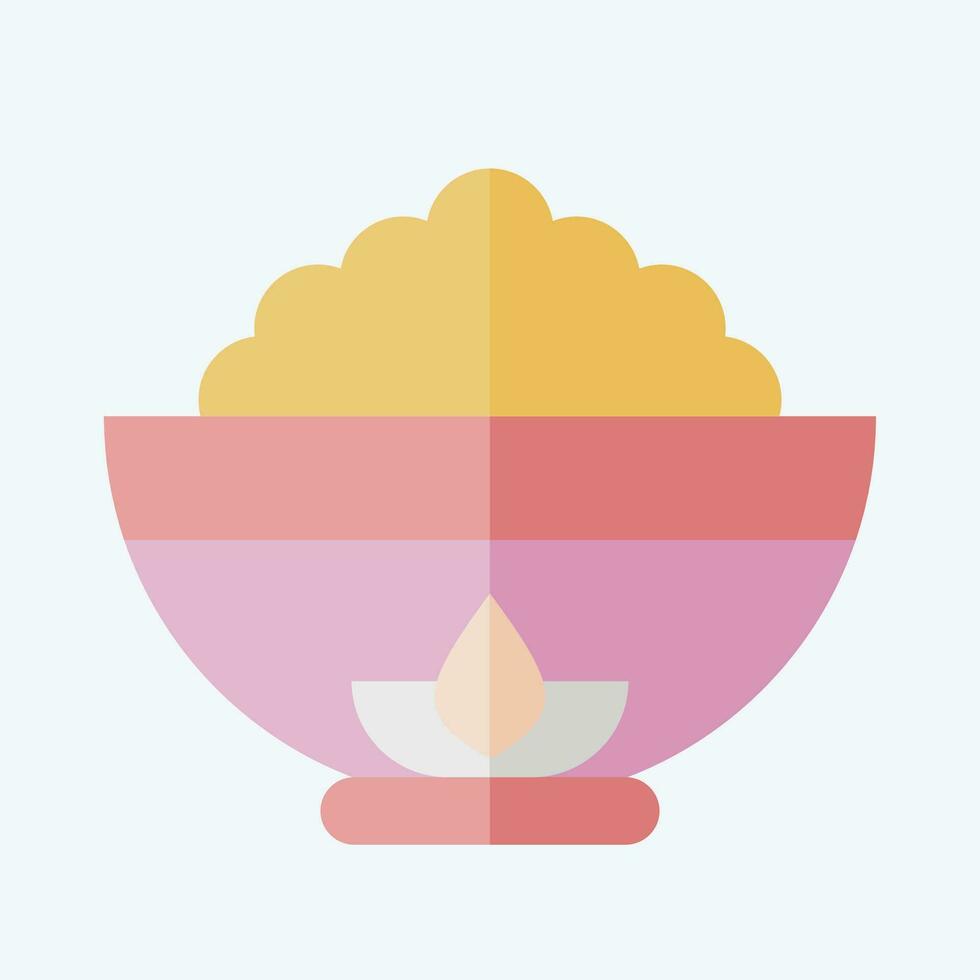 Icon Bowl. related to Chinese New Year symbol. flat style. simple design editable. simple illustration vector