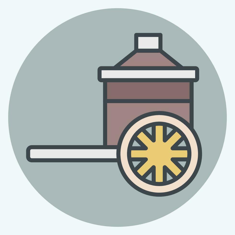 Icon Chinese Cart. related to Chinese New Year symbol. color mate style. simple design editable. simple illustration vector