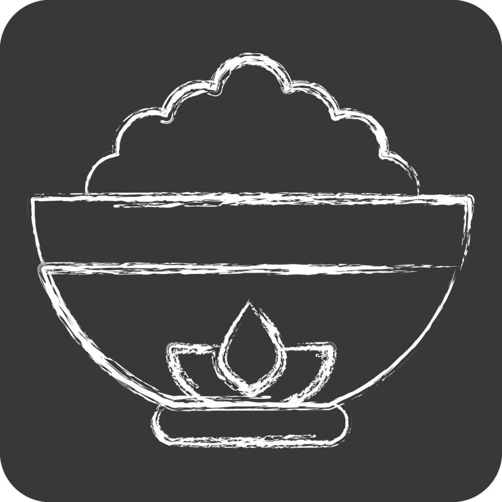 Icon Bowl. related to Chinese New Year symbol. chalk Style. simple design editable. simple illustration vector