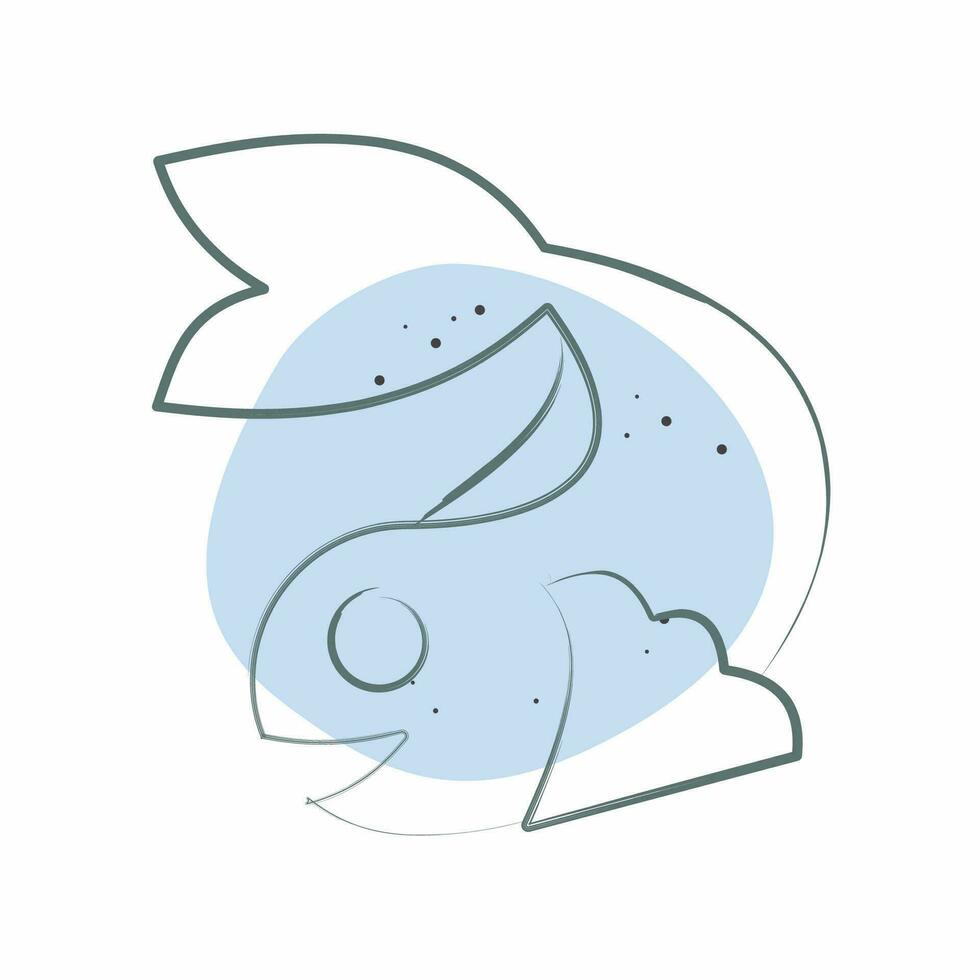 Icon Chinese Carps. related to Chinese New Year symbol. Color Spot Style. simple design editable. simple illustration vector