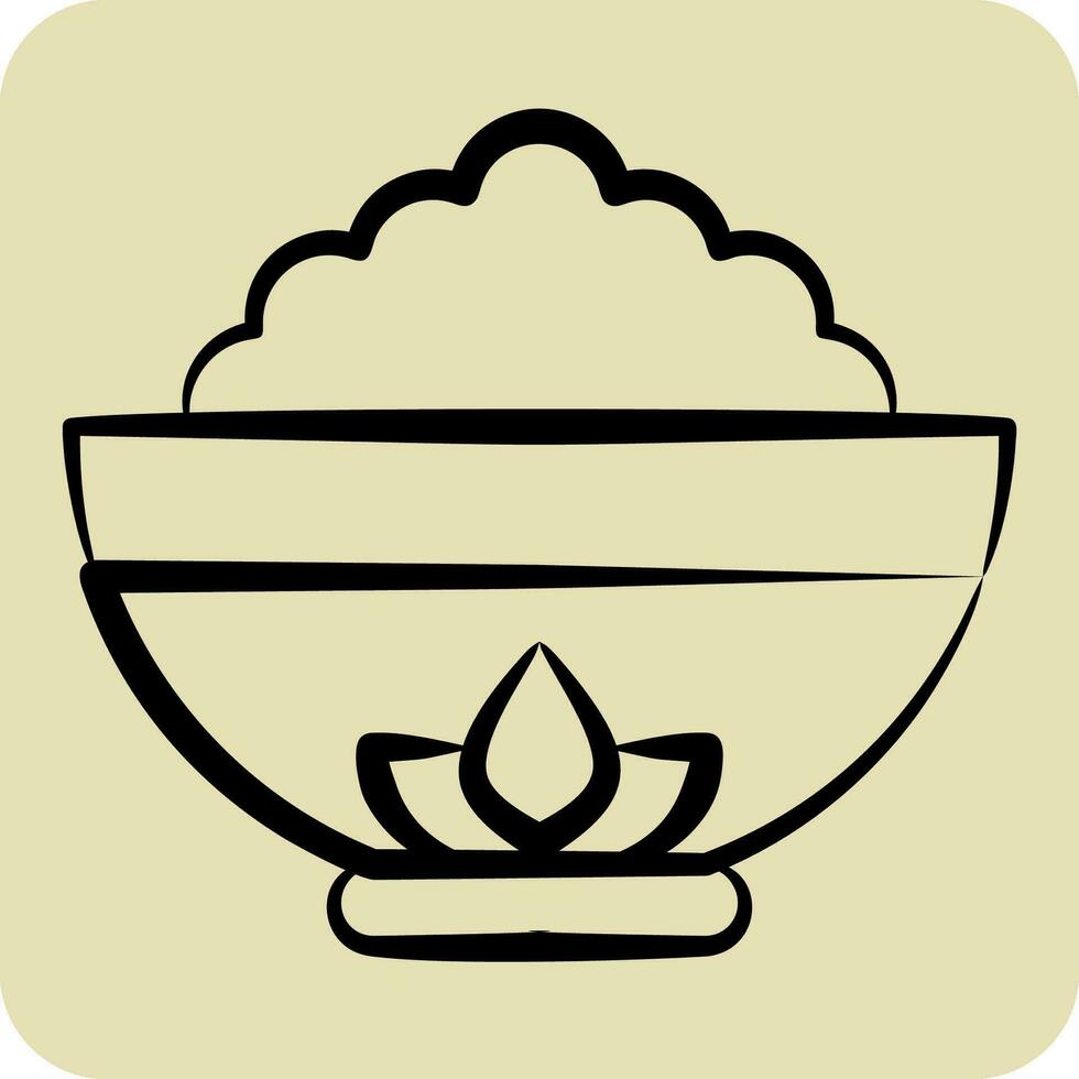 Icon Bowl. related to Chinese New Year symbol. hand drawn style. simple design editable. simple illustration vector