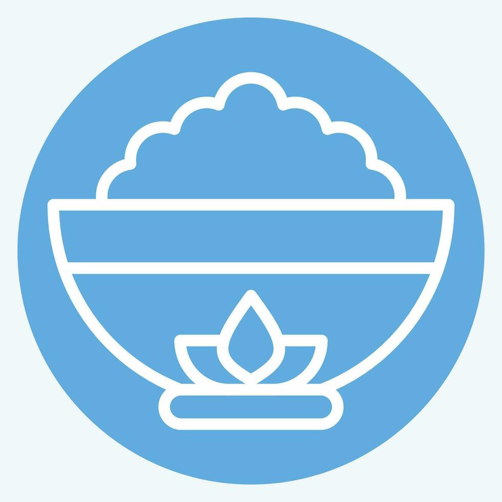 Icon Bowl. related to Chinese New Year symbol. blue eyes style. simple design editable. simple illustration vector