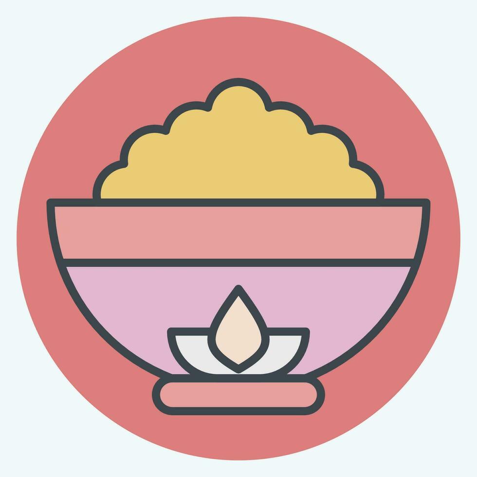 Icon Bowl. related to Chinese New Year symbol. color mate style. simple design editable. simple illustration vector