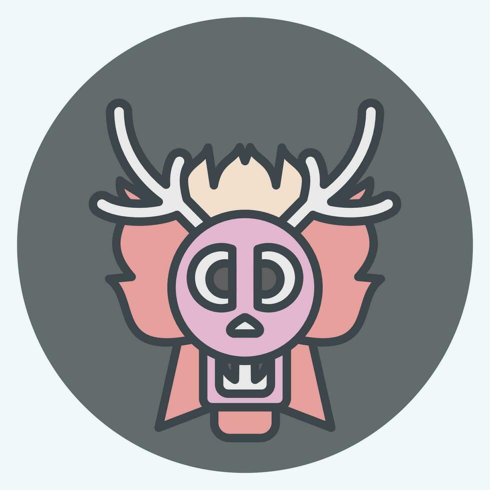 Icon Dragon. related to Chinese New Year symbol. color mate style. simple design editable. simple illustration vector