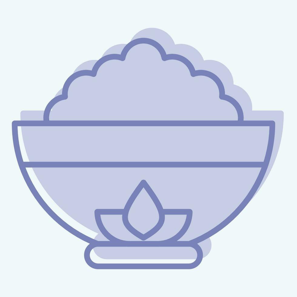 Icon Bowl. related to Chinese New Year symbol. two tone style. simple design editable. simple illustration vector