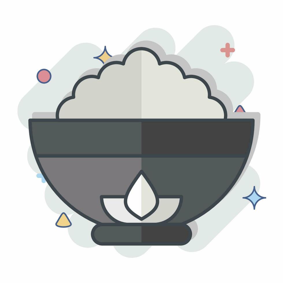 Icon Bowl. related to Chinese New Year symbol. comic style. simple design editable. simple illustration vector