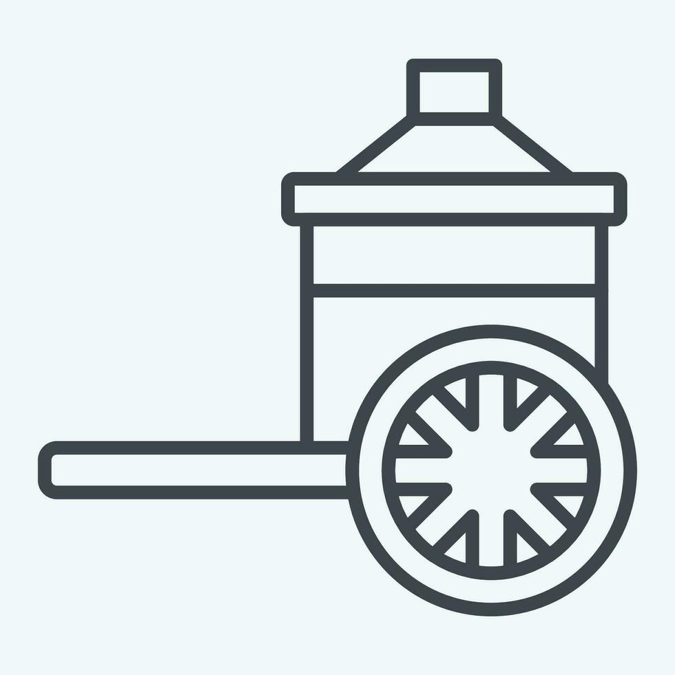 Icon Chinese Cart. related to Chinese New Year symbol. line style. simple design editable. simple illustration vector