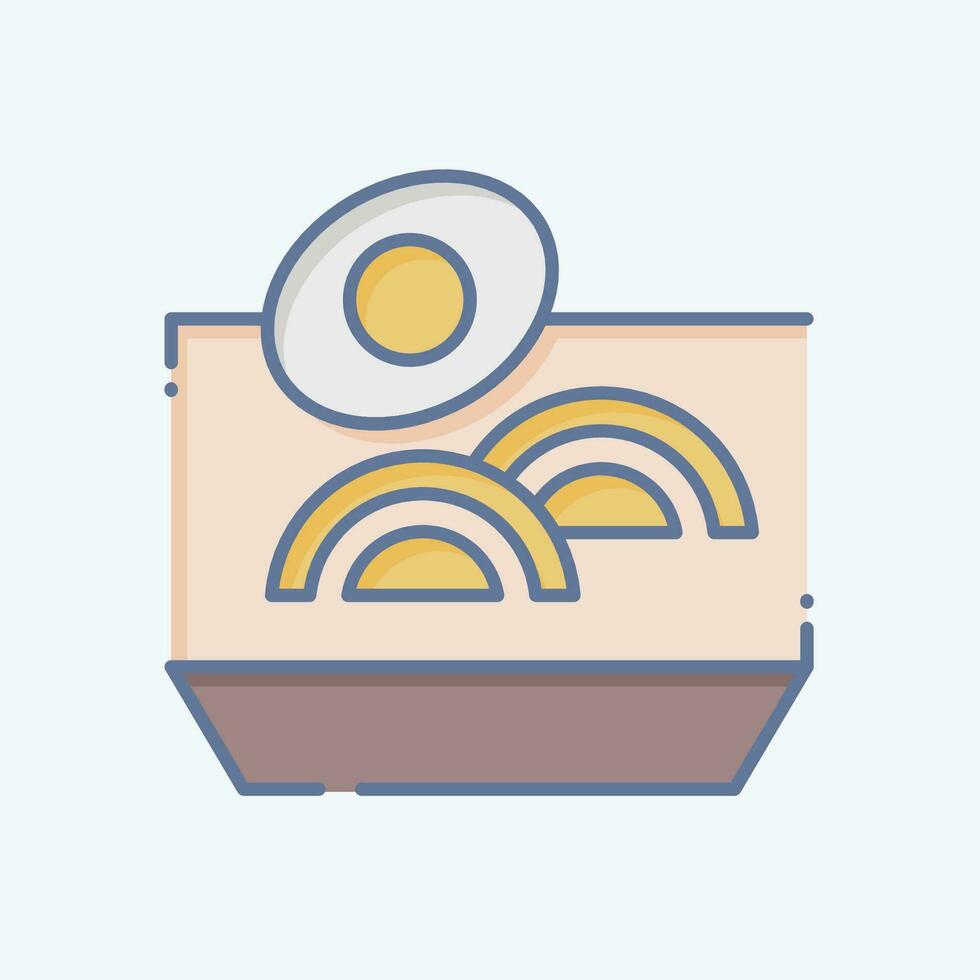 Icon Noodles. related to Chinese New Year symbol. doodle style. simple design editable. simple illustration vector