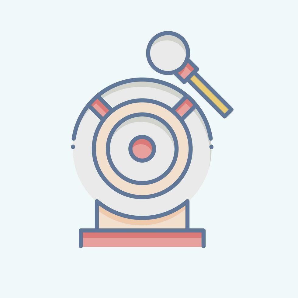 Icon Gong. related to Chinese New Year symbol. doodle style. simple design editable. simple illustration vector