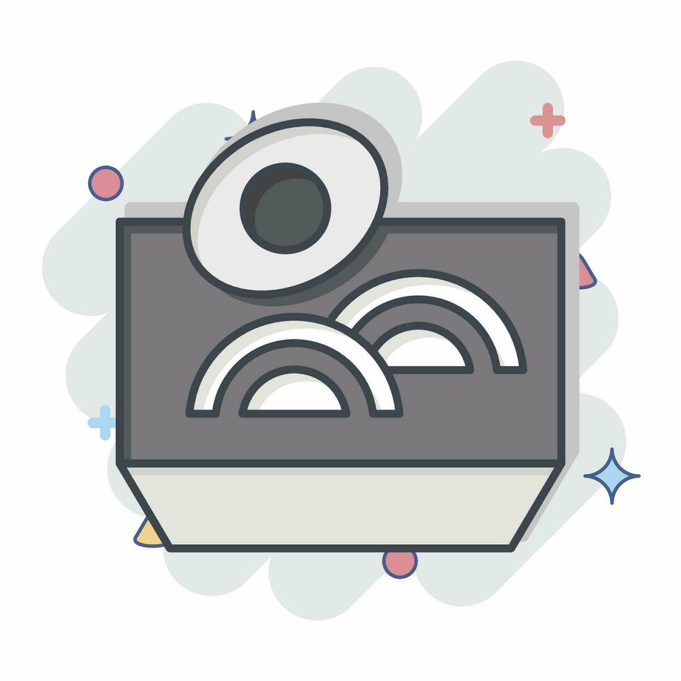 Icon Noodles. related to Chinese New Year symbol. comic style. simple design editable. simple illustration vector