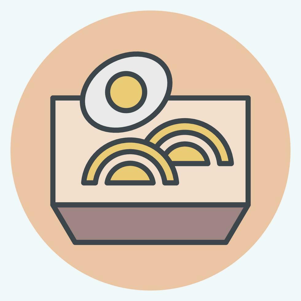Icon Noodles. related to Chinese New Year symbol. color mate style. simple design editable. simple illustration vector