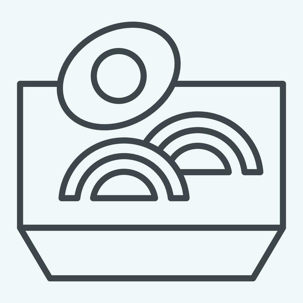Icon Noodles. related to Chinese New Year symbol. line style. simple design editable. simple illustration vector