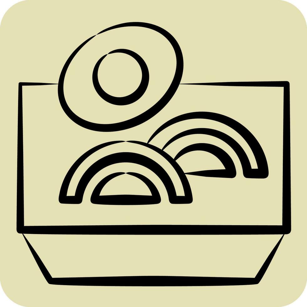 Icon Noodles. related to Chinese New Year symbol. hand drawn style. simple design editable. simple illustration vector