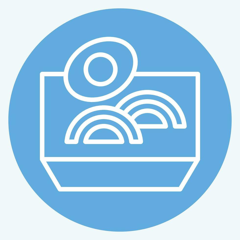 Icon Noodles. related to Chinese New Year symbol. blue eyes style. simple design editable. simple illustration vector