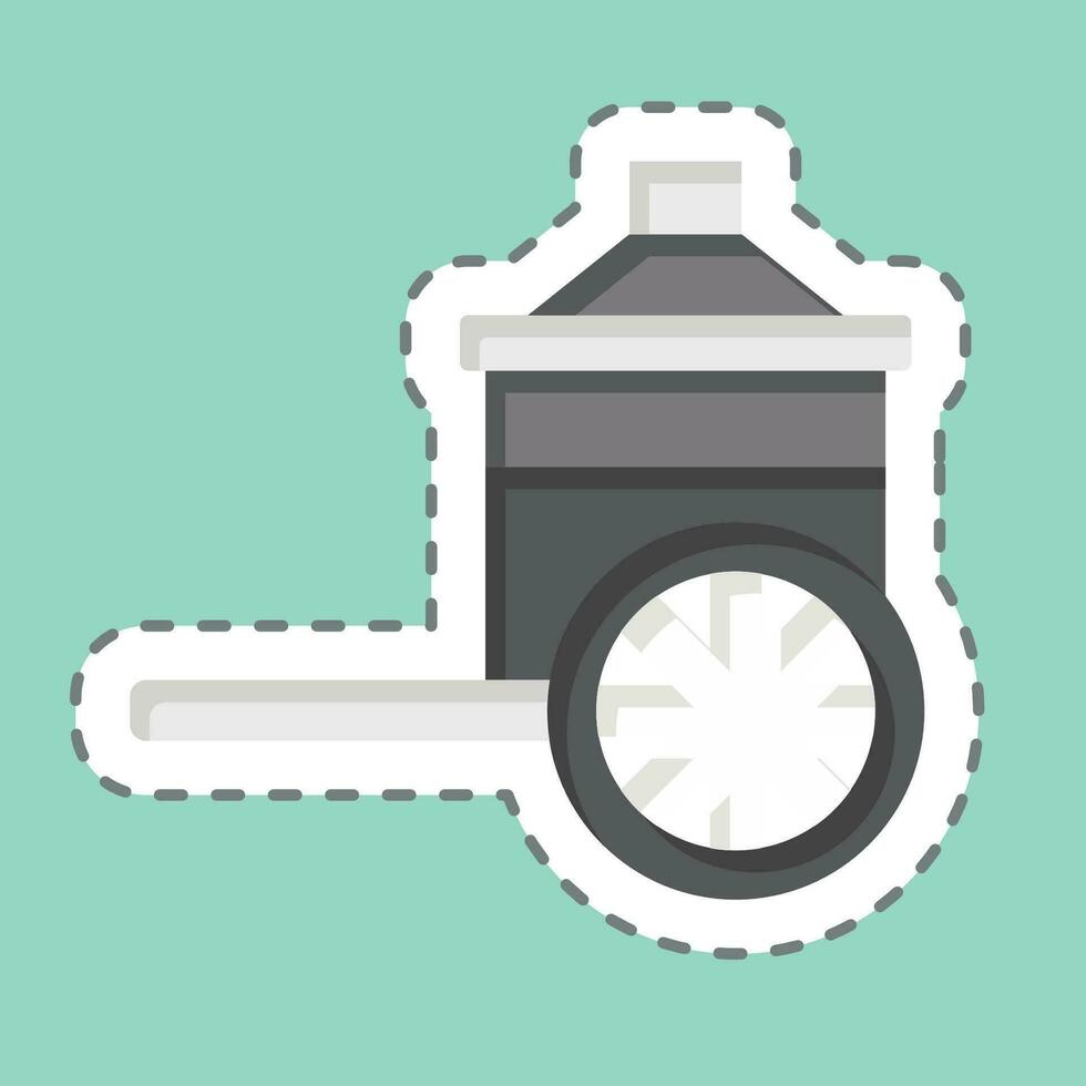 Sticker line cut Chinese Cart. related to Chinese New Year symbol. simple design editable. simple illustration vector