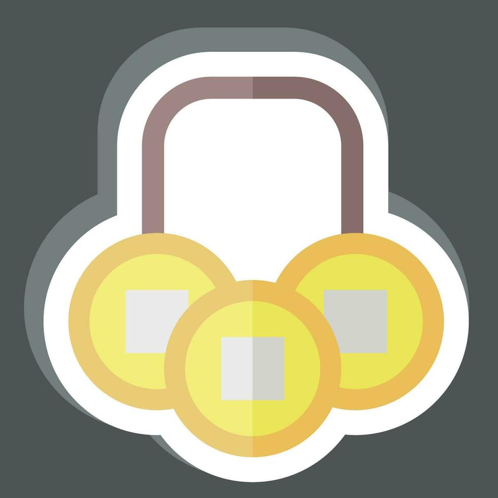 Sticker Coins. related to Chinese New Year symbol. simple design editable. simple illustration vector