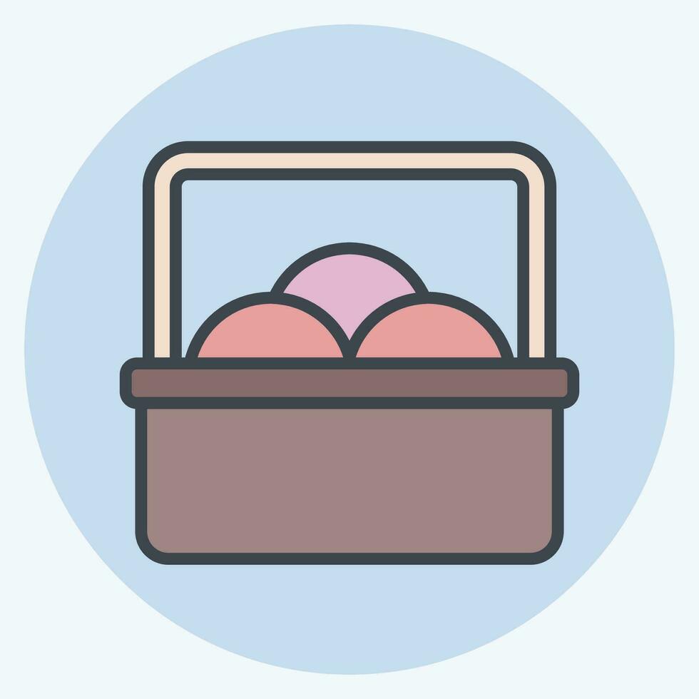 Icon Tangerine. related to Chinese New Year symbol. color mate style. simple design editable. simple illustration vector
