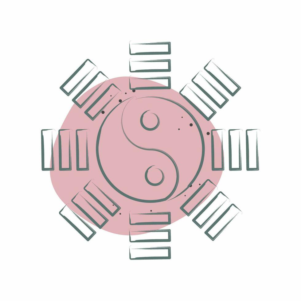 Icon Yin Yang. related to Chinese New Year symbol. Color Spot Style. simple design editable. simple illustration vector