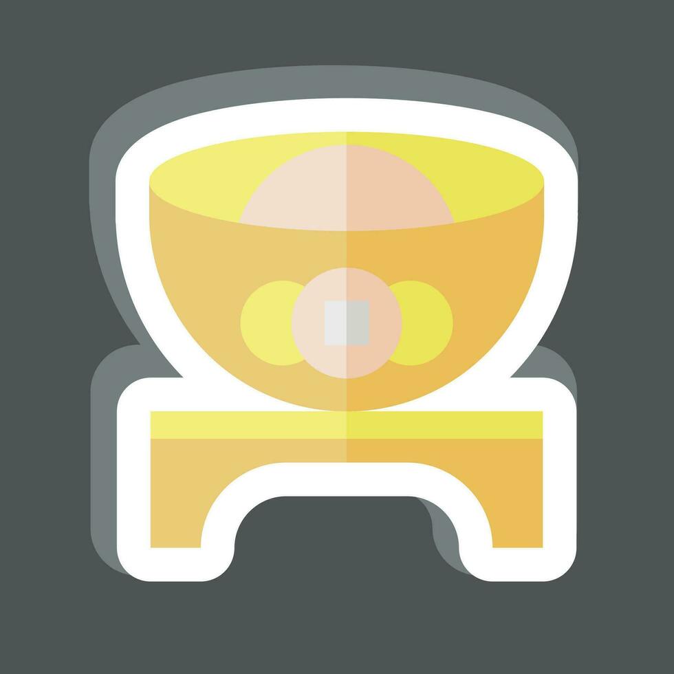 Sticker Ingot. related to Chinese New Year symbol. simple design editable. simple illustration vector