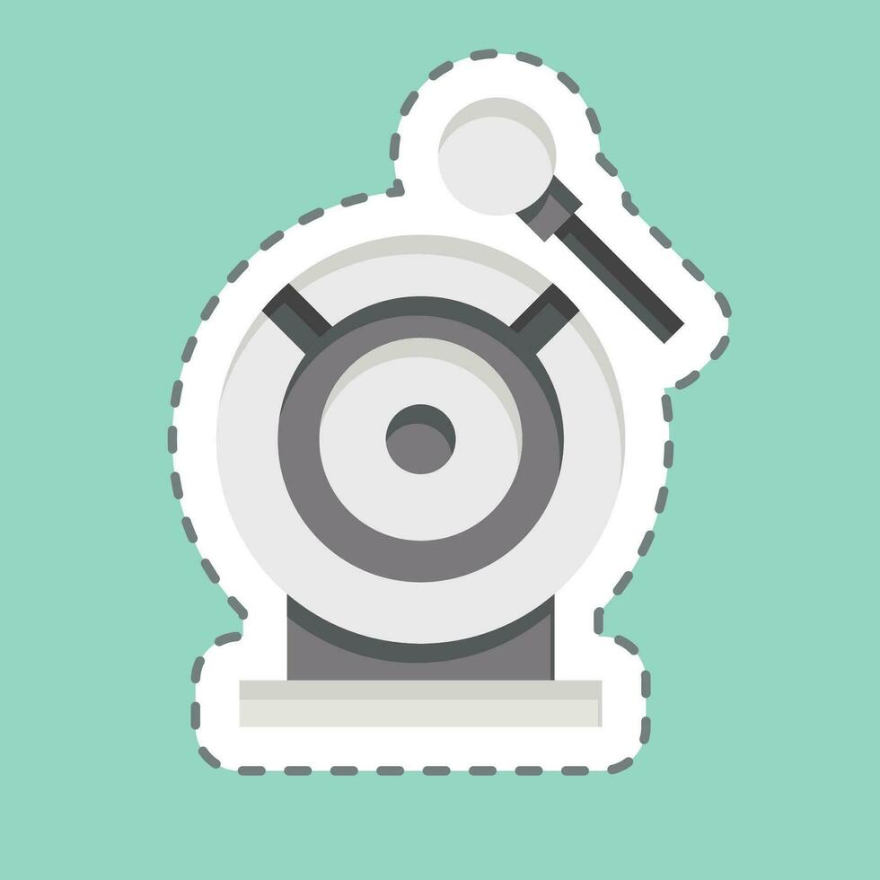 Sticker line cut Gong. related to Chinese New Year symbol. simple design editable. simple illustration vector