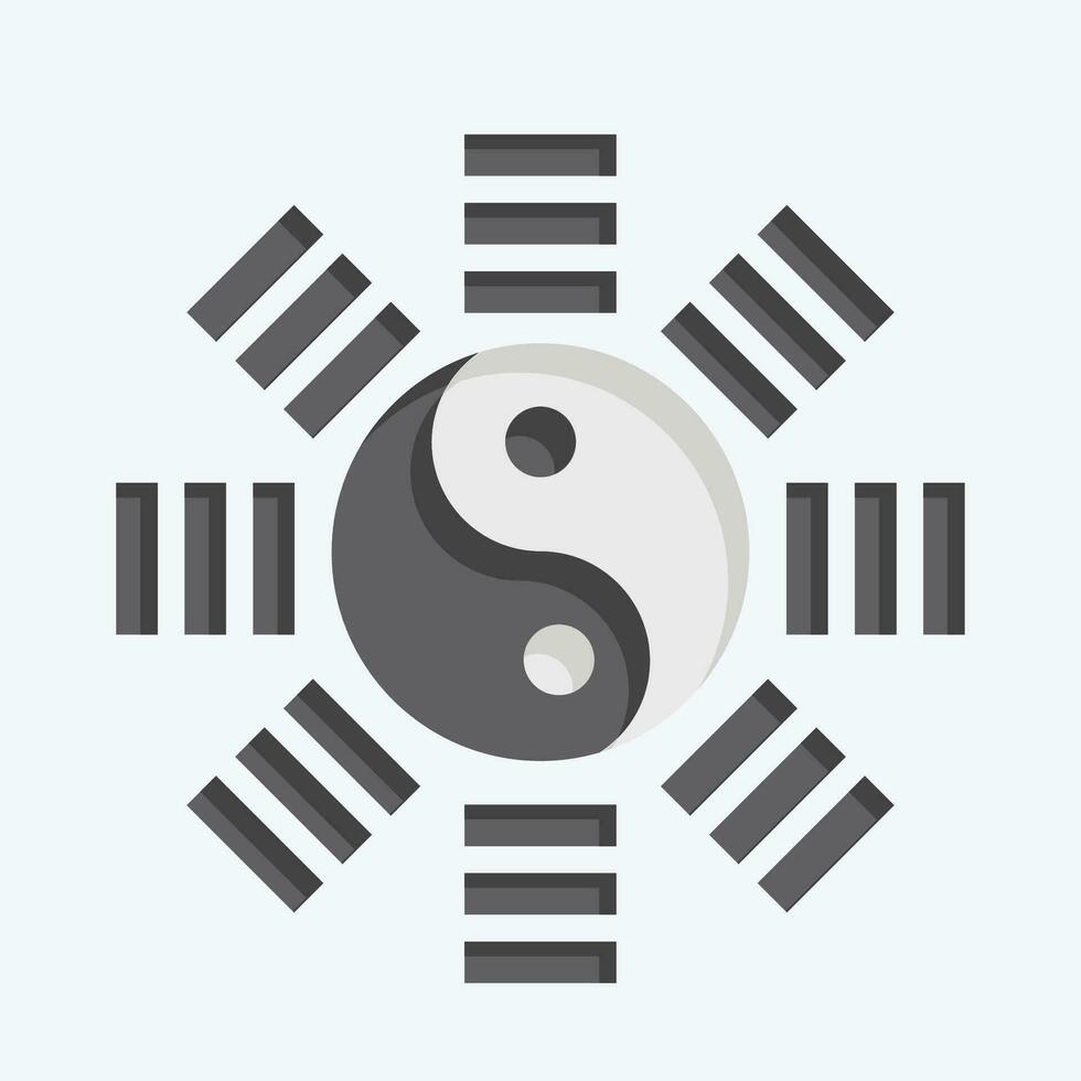 Icon Yin Yang. related to Chinese New Year symbol. flat style. simple design editable. simple illustration vector