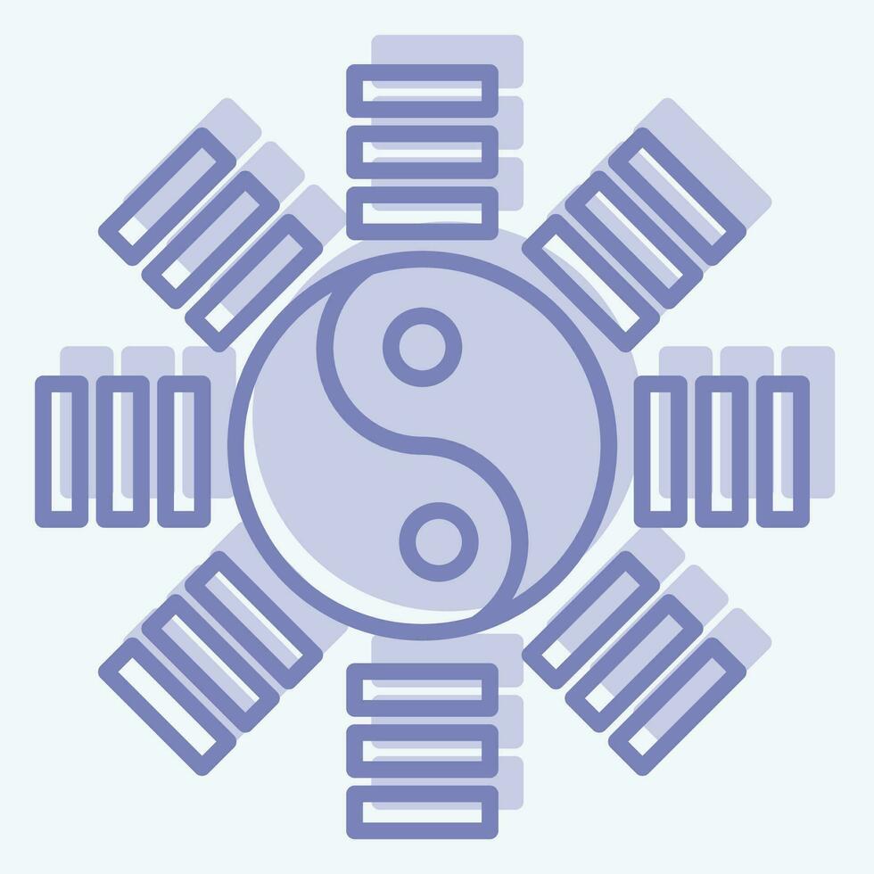 Icon Yin Yang. related to Chinese New Year symbol. two tone style. simple design editable. simple illustration vector