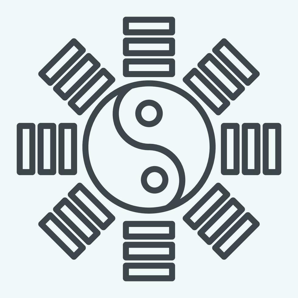 icono yin yang relacionado a chino nuevo año símbolo. línea estilo. sencillo diseño editable. sencillo ilustración vector