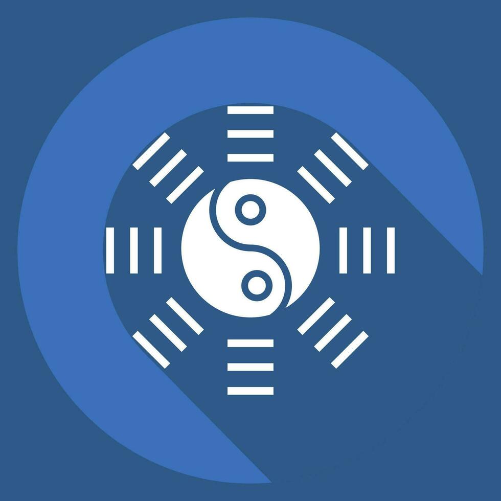 Icon Yin Yang. related to Chinese New Year symbol. long shadow style. simple design editable. simple illustration vector