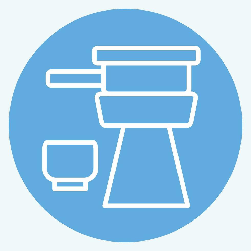 Icon Tea Set. related to Chinese New Year symbol. blue eyes style. simple design editable. simple illustration vector