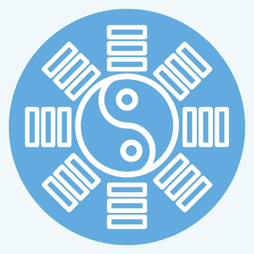Icon Yin Yang. related to Chinese New Year symbol. blue eyes style. simple design editable. simple illustration vector