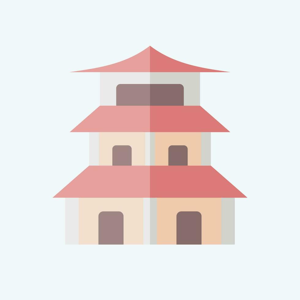 icono pagoda. relacionado a chino nuevo año símbolo. plano estilo. sencillo diseño editable. sencillo ilustración vector