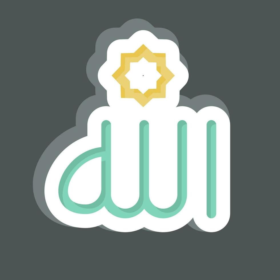 Sticker Allah. related to Ramadan symbol. simple design editable. simple illustration vector