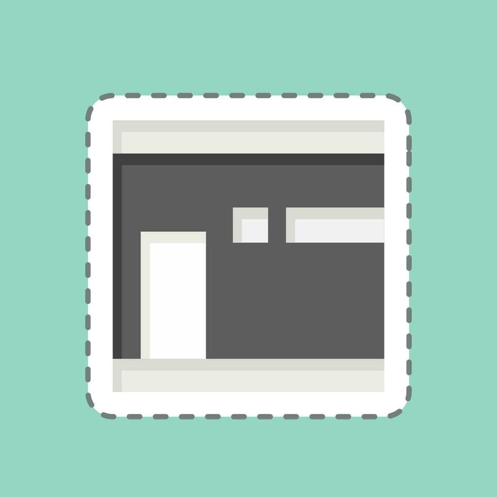 Sticker line cut Kaaba. related to Ramadan symbol. simple design editable. simple illustration vector