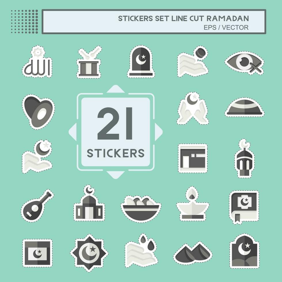 Sticker line cut Allah. related to islamic symbol. simple design editable. simple illustration vector