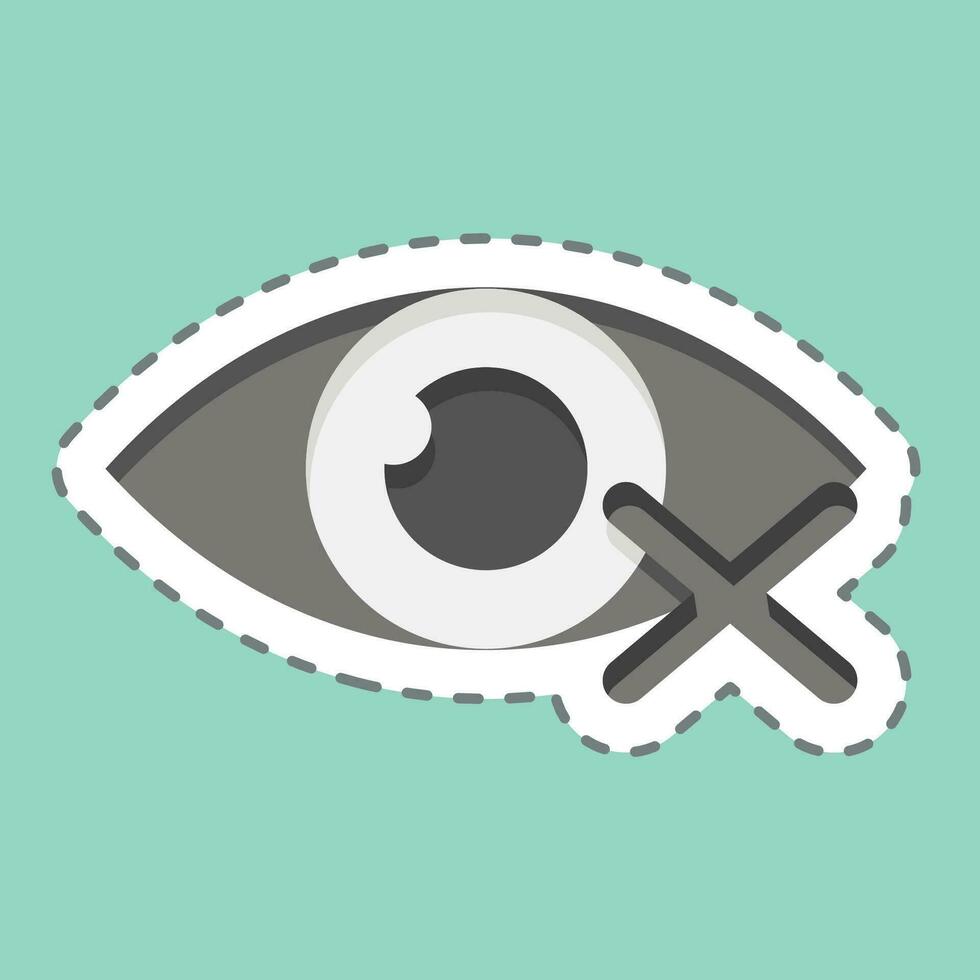 Sticker line cut Close Eyes. related to Ramadan symbol. simple design editable. simple illustration vector