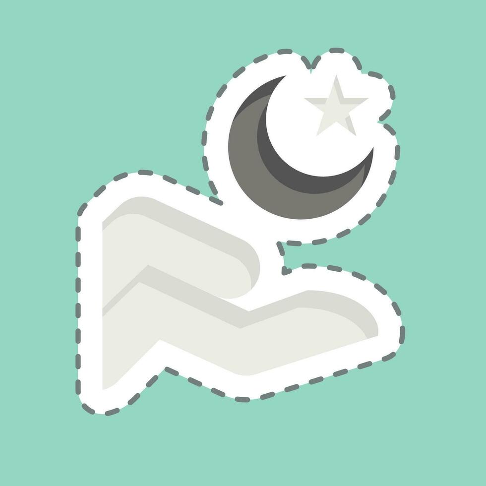 Sticker line cut Islam. related to Ramadan symbol. simple design editable. simple illustration vector