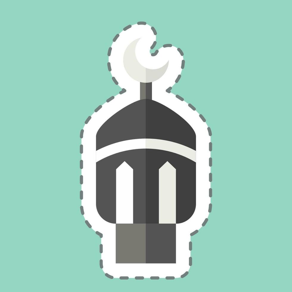 Sticker line cut Lantern. related to Ramadan symbol. simple design editable. simple illustration vector