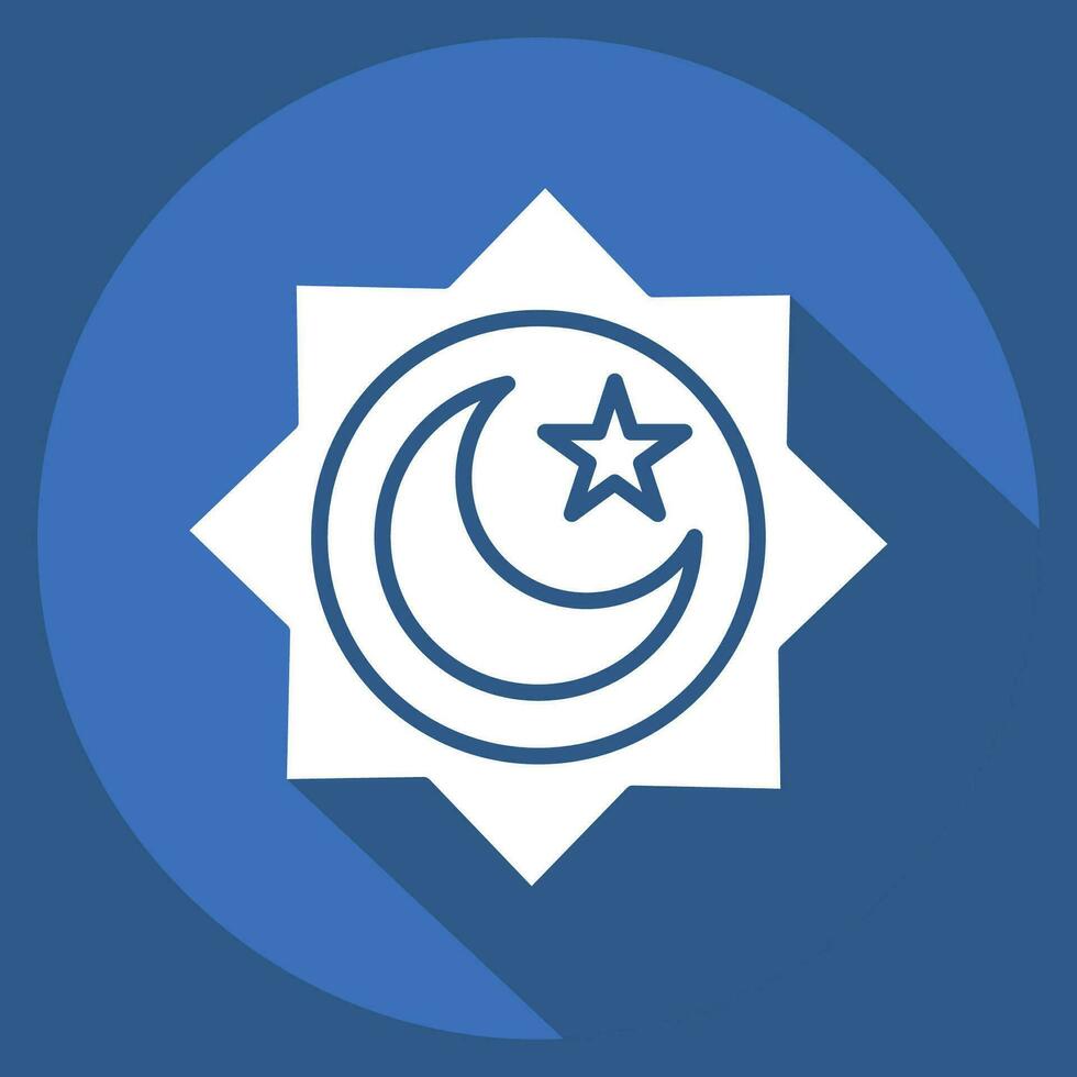 Icon Rub el Hizb. related to Ramadan symbol. long shadow style. simple design editable. simple illustration vector